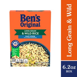 BEN'S ORIGINAL Long Grain Rice and Wild Rice, Fast Cook Rice, 6.2 OZ Box (Pack of 12)