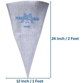 MARSHALLTOWN Masonry Grout Bags for Mortar and Grout, Tiling Tools, Durable Black Vinyl Bag, 12 x 24 Inch, Tip Included, Made in USA, GB692