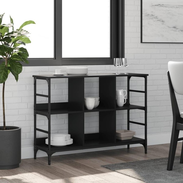 TREATLIFE HOME Elegant Black Sideboard for Timeless Style, Durable Engineered