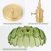 Shenmoyl Pendant Light with Green Scindapsus Glass Lmapshade, Brass Vintage