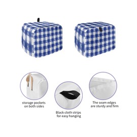 Toaster Covers 2 Slice Slot Buffalo Check Watercolor Bread Machine Oven Cover Blue White Plaid FarmHouse Kitchen Bakeware Protector Fingerprint Protection Small