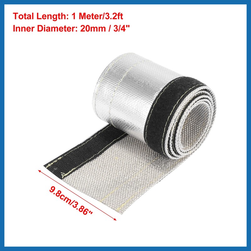A ABSOPRO Car Heat Shroud 3/4" ID 3.2ft Aluminized Sleeving