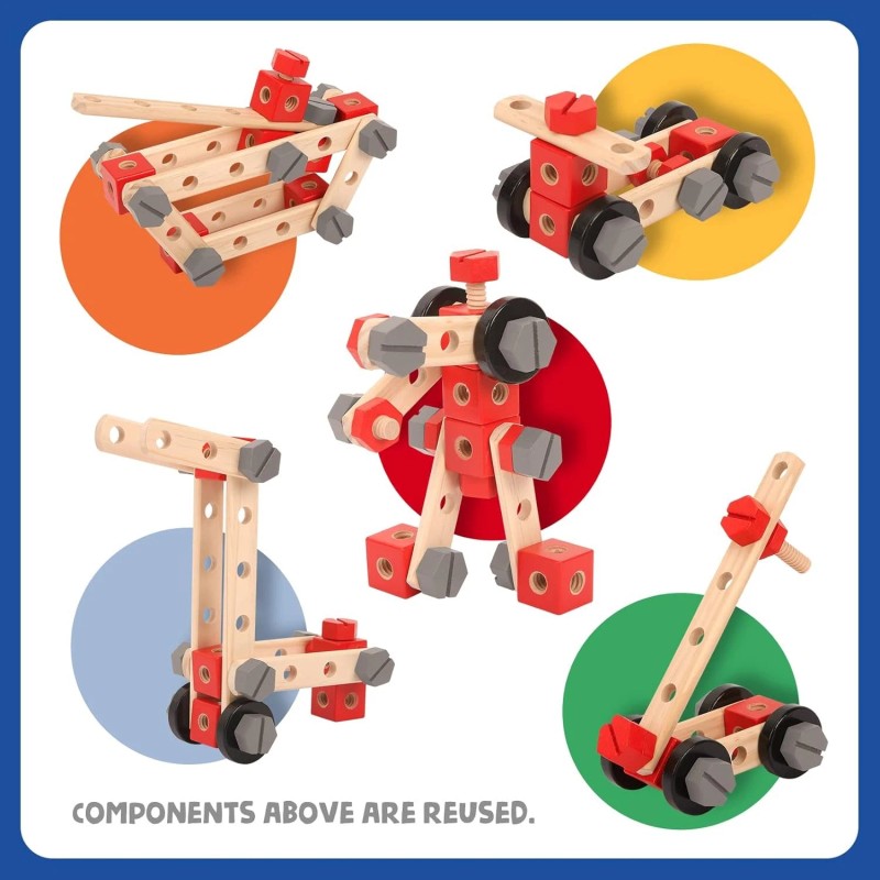 -- WORKPRO 70PC Kids Building Toy Educational Construction Toy Wooden