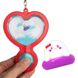 Goonameez, Hand-Held Sensory Toy with Floating Characters, Mesmerizing Water Mix Fidget Toy – Collect All 6 Unique Shapes for Squishy Fun, Perfect Travel Toy! (Booboo)