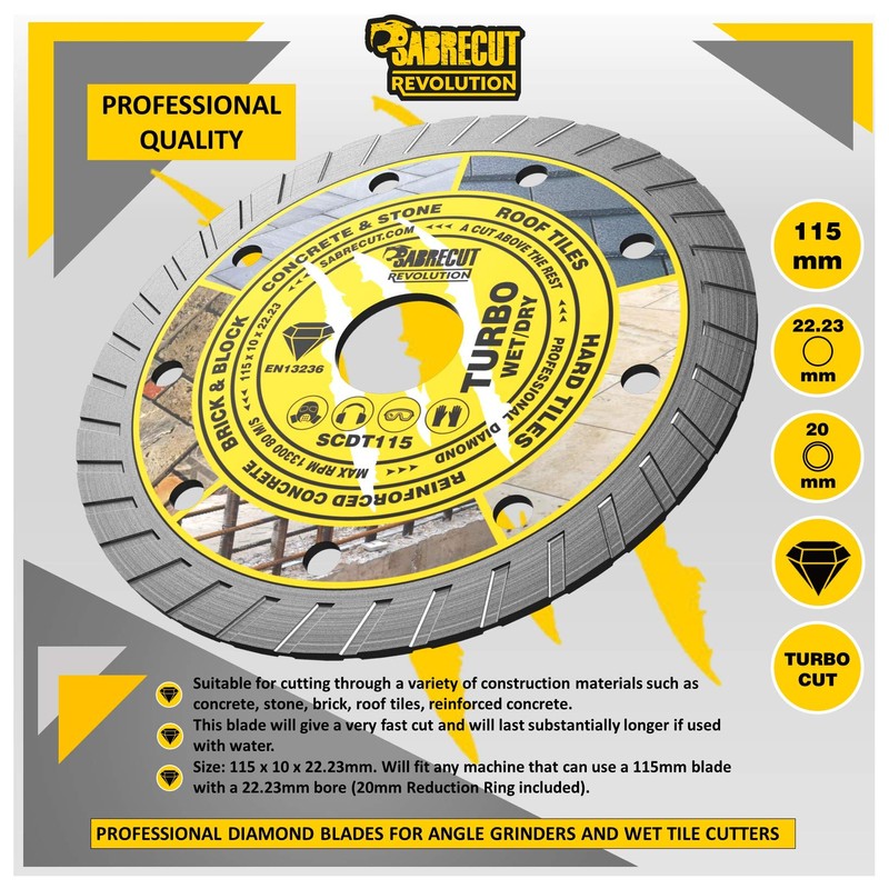 1 x SabreCut SCDT115 115mm (4.5 inch) x 10mm x