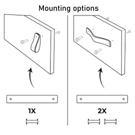 Brute Strength - Leather Handles for Furniture - Chestnut - Pack of 2 - 20 x 2.5 cm - Furniture Handles, Leather Handles for Drawers and Doors, Home Accessory for Kitchen and Bathroom Furniture