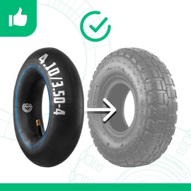MOOVMOOV Inner Tube 4.10/3.50-4 with Straight Valve TR13 (x2) - Replacement Air Hoses for Hand Trucks, Garden Carts and Trailers, Others - Compatible with 4.10-4 and 3.50-4 Tyres