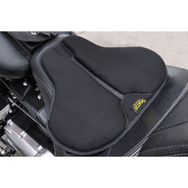 SKWOOSH Classic Saddle Motorcycle Gel Seat Cushion Cooling Mesh Breathable Fabric | Accessories | Made in USA (Short)