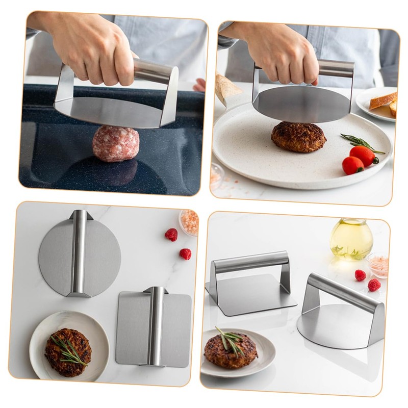 KONTONTY 2Pcs Stainless Steel Burger Press Patty Maker Tool for