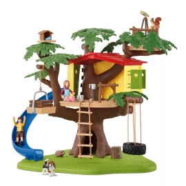 Schleich Farm World — Adventure Tree House Playset, 60-Piece Detailed Tree Ho...
