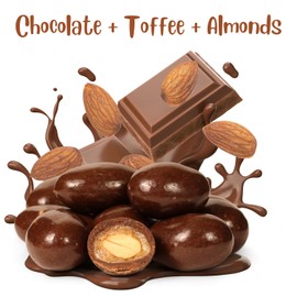 Milk Chocolate Toffee Coated Almonds by It's Delish, 48 Oz Jumbo Container | Milk Chocolate Covered Candy Nuts Bulk Almond Chocolates Sweet & Crunchy Nut Snack | Kosher Dairy