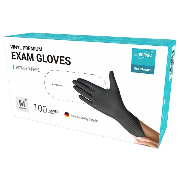 EUROPAPA® 100 x Vinyl Gloves, Disposable Examination Gloves, Latex-Free, Powder-Free,