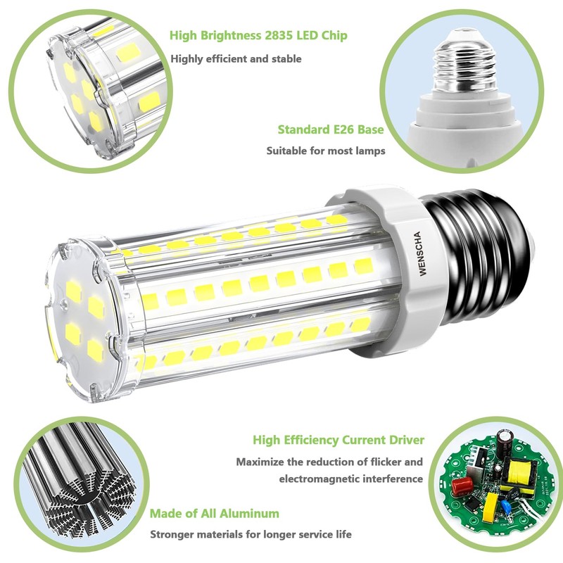 Wenscha LED Light Bulb 150W Equivalent 1200 Lumen 6500K Daylight