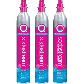 SodaStream CO2 Gas Carbonation Bundle | 3x 60L Pack of 3, 3 Pink