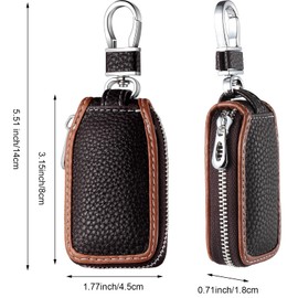 2 Piezas de Piel para Llavero de Coche, Funda Protectora Inteligente (café)