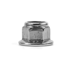 QWORK® 10PCS M10 Lock Nut with Nylon Insert - 304 Stainless Steel - 10mm Serrated Flange Hex Nut Self Locking Nut