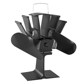 Wiltec Fireplace Fan with 2 Blades 70 to 350 °C, Stove Fan without Electricity, Fireplace Fan for Efficient and Environmentally Friendly Heat Distribution