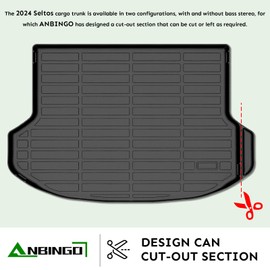 ANBINGO® Floor Mats & Cargo Liner for Kia Seltos 2024 2025, TPE All Weather Car Mats Seltos 2024 2025, Set for 2024 2025 Seltos S, LX, EX, SX, X-Line, (Only for U.S.A. and Canada Seltos)