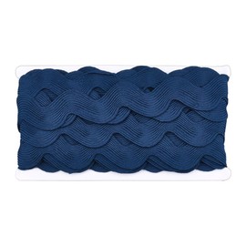 CABODYALS 9.14 m 1.57 (1) cm Navy Blue RIC Rac Trimming Ribbon Serrated Ribbon Wavy Sewing Bending Fringe Curved Lace Wavy Edge Trim for Sewing Making Gift Wrapping Wedding and We