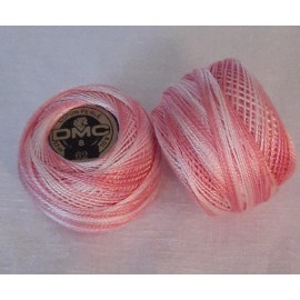 DMC 2 DMC Perle Cotton Thread Balls 10g Size 8 100% Cotton VARIEGATED PINK #62