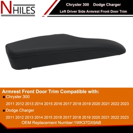 NHILES Left Driver Side Armrest Front Door Trim Compatible with Chrysler 300 Dodge Charger 2011-2023 Replaces# 1WK37DX9AB