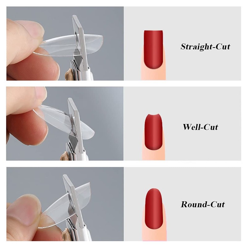 Adjustable Acrylic Fake Nail Tip Clipper Cutter, Professional False Artificial