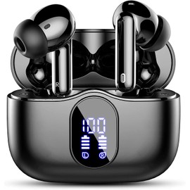 Wireless Earbuds, Bluetooth 5.3 Headphones In Ear with 4 ENC Noise Cancelling Mic, Btootos New Bluetooth Earbuds Mini Deep Bass Stereo Sound, 36H Playtime LED Display Wireless Earphones IP7 Waterproof