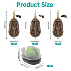 4 Pcs Carp Fishing Method Feeders with Quick Release Bait Mould 20g 30g 40g Weights Inline Feeder Set Durable Alloy and Plastic Construction for Accurate Bait Delivery in Various Fishing Conditions