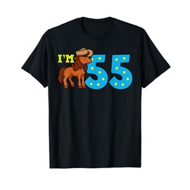 Cowboy 55th Birthday Party Rodeo Hat Horse Rider Ranch Theme T-Shirt