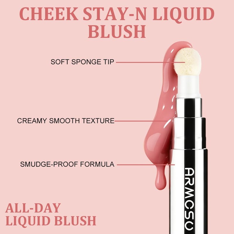 AOOHA Liquid Blush Wand,Blush Beauty Wand,Soft Cream Blush Tint