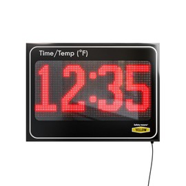 Yellow Safety®, Combo: Large Digital Time and Temperature Electric Sign,11"x15", Swimming Pool Clock