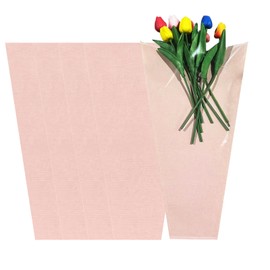 Flower Bouquet Sleeve Floral Packaging Bag, 20 Pcs Kraft Paper Flower Bags for Valentine, 11×17 Inch Floral Arrangement Supplies for Florist, Mother's Day, Bridal Shower, Graduation Gift (Pink)