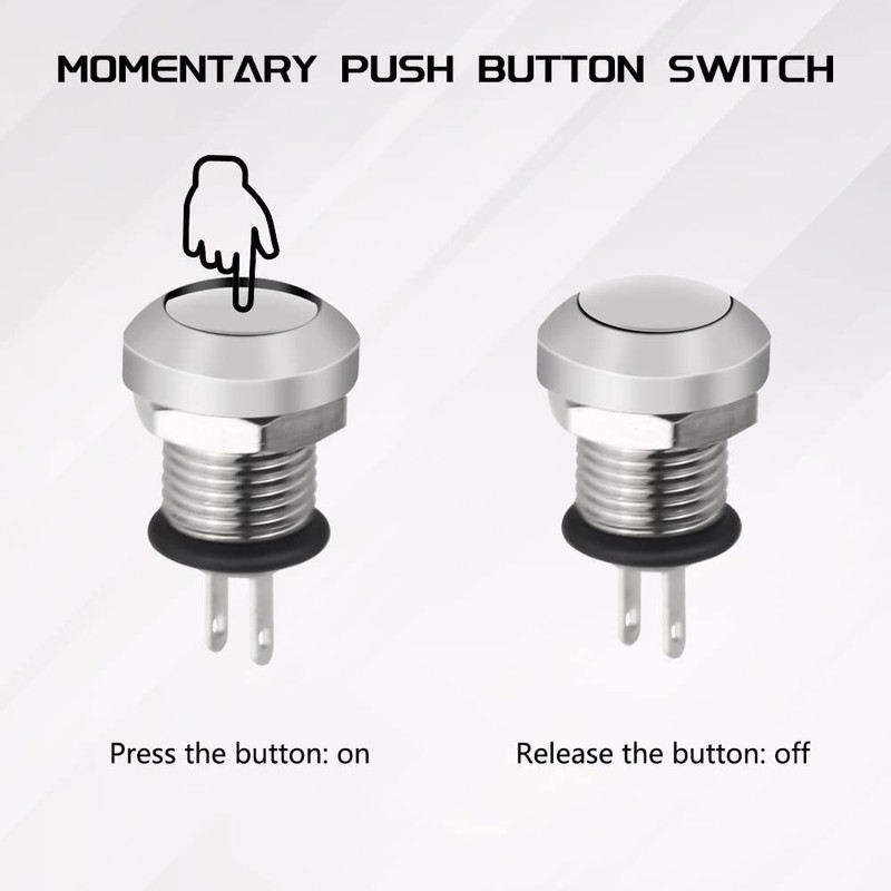 WMYCONGCONG WMYCONGCONG 5 PCS 8mm Momentary Push Button Switch 1A