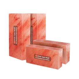 8"x4"x2"Himalayan Pink Salt Bricks & Tiles Pack of 4 for Home Decor, Spa, Sauna & Wellness | Each Block 5.5 Lbs |