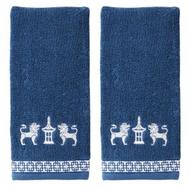 SKL Vern Yip Chinoiserie - Juego de Toallas de Mano, 2 Piezas, Color Azul Marino