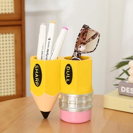 Sharp and Dull Pencil Holder for Classroom,Pencil Shaped Pencil Holder,Cute Pencil Dispenser for Classroom,Pencil Storage Organizer for School Classroom, Students Teachers Office Desk Ideas(Yellow)