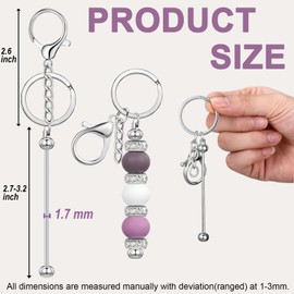 YUESEK 20/40pcs Beadable Keychain Bars Bulk Blank Creative Cute Keychains Bar for Beads Purse Keychains for Women Man