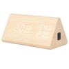 LED Digital Alarm Clock Multipurpose Wooden Clock with Voice Control