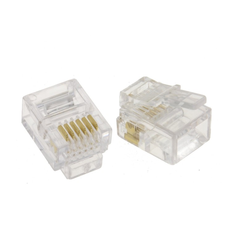 kenable RJ12 6P6C 6 Position 6 Conductor Modular Plugs Ends