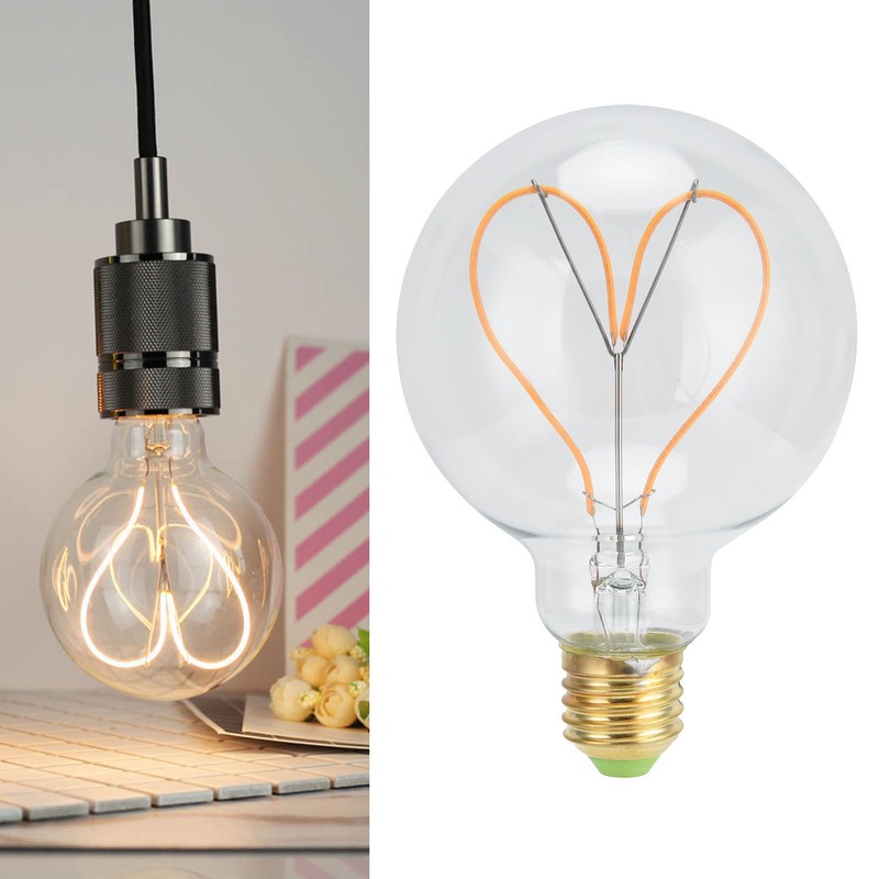 G95 Heart Shaped LED Retro Bulb E27 4W Dimmable Light