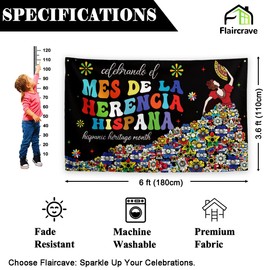 Hispanic Heritage Month Banner Spanish Mes De La Herencia Hispana Classroom Decor Latin American Hispanic Heritage Month Decorations for Home School Classroom