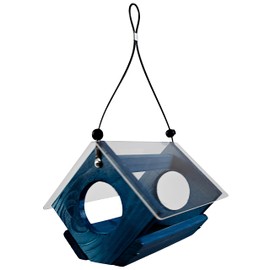 Backyard Essentials Petite Bluebird Feeder with Plexiglass Roof and Powder Coated Steel Mesh Basket Bird Feeder Tray