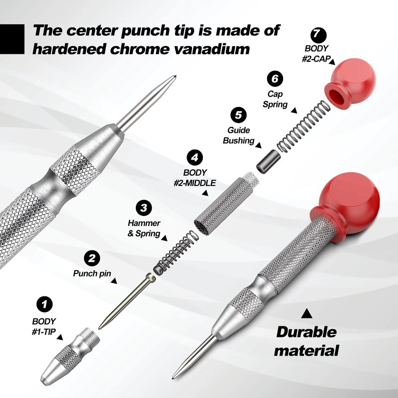 Automatic Center Punch for Wood and Metal Hole Marking –