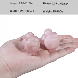 KYEYGWO Rose Quartz Crystal Cat Figurine for Cat Lovers, Kitten Stone Small Animal Statue Figures for Desk Home Decor Indoor
