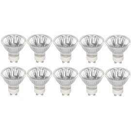 Simba Lighting Halogen GU10 35W Spotlight 120V MR16 with Glass Cover (10 Pack) Dimmable for NP5 Candle Warmer, Accent, Recessed, Track Lighting, Twist-N-Lock Twistline Base, Warm White 2700K