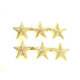 3 Stars 5/8" Corrugated Gold Pair Collar PINS Rank Insignia Police Chief/Deputy by HighQ Store