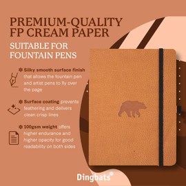 Dingbats* Wildlife Lined Journal A5 - Vegan Leather Soft Cover, Ideal for Work, Travel - Pocket, Elastic Closure, Bookmark