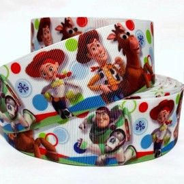 GROSGRAIN RIBBON  5/8", 7/8", 1.5" &  3" Toy Story Cartoon Printed USA SELLER  - 7/8"