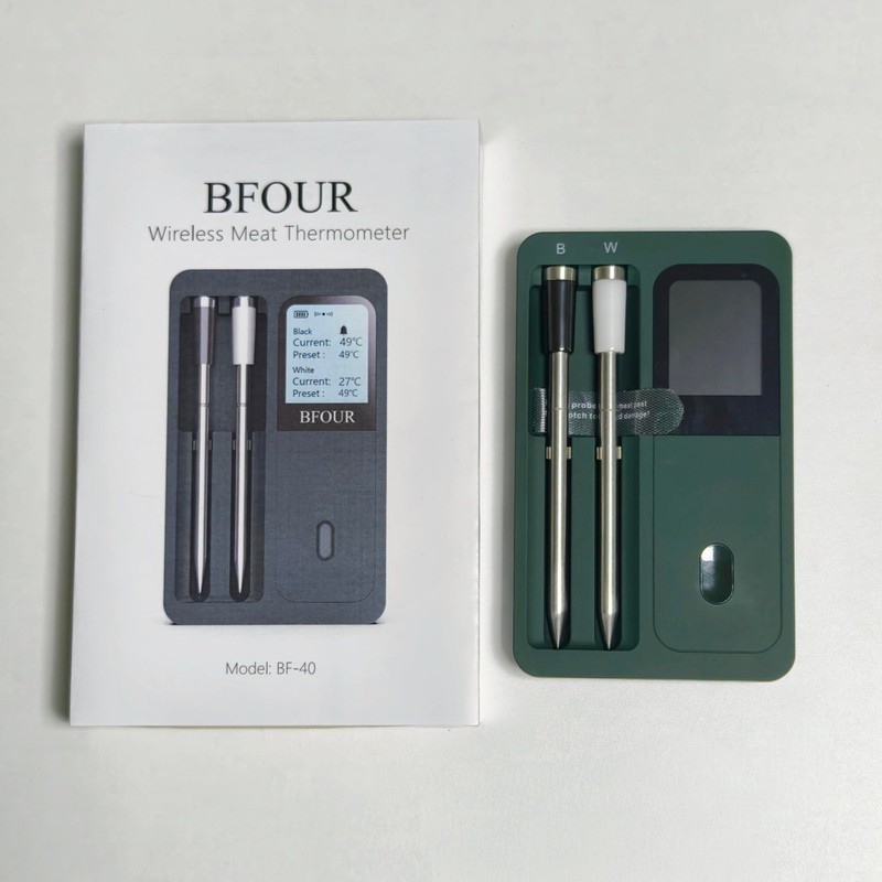 BFOUR Wireless Meat Thermometer with 2 Probes, 328FT Bluetooth Grill