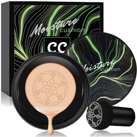 Base de maquillaje CC con cojín de aire Mushroom Head, corrector hidratante BB Cream Nude de larga duración Mat